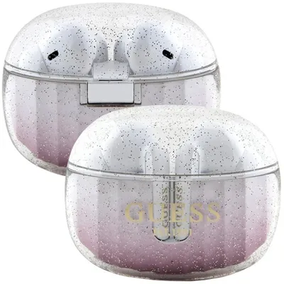 Zdjęcie produktu dla Guess słuchawki Bluetooth GUTWSHDGKEEPTWS + stacja dokująca różow/pink Glitter Gradient