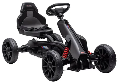 Productafbeelding van Go-kart, kindervoertuig met verstelbare stoel, trapauto, trapauto met handrem, 3-8 jaar, buiten, zwart