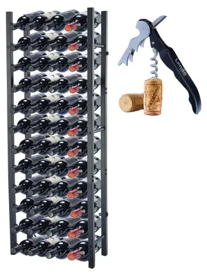 Produktbild von Lendo Online Weinregal 48 Flaschen 45x20x120 cm Schwarz