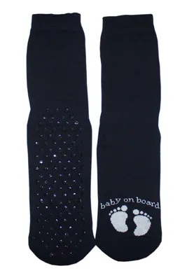 Produktbild von Damen ABS-Socken aus Baumwolle Baby on Board Marine Größe 39-42