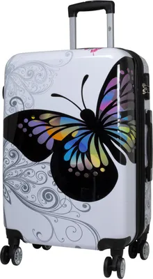 Produktbild von Hartschalen Reise Koffer Trolley mit Dehnfalte Motiv Butterfly - Gr. L