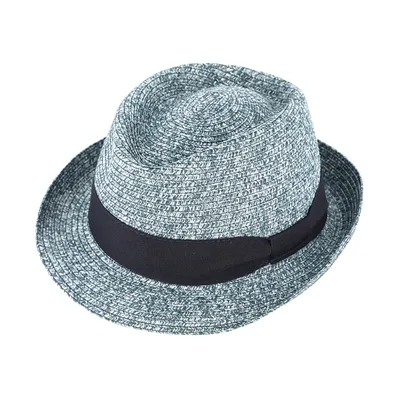 Produktbild von Fiebig Knautschbarer Trilby Strohhut meliert, blau, Gr. 61/XL