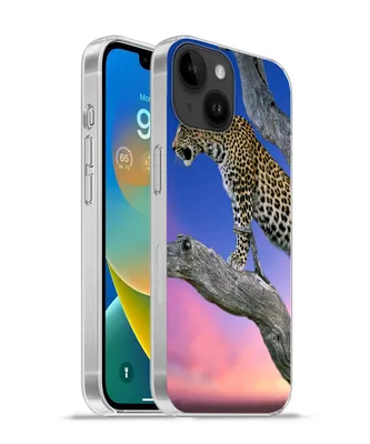 Produktbild von MuchoWow® Handyhülle Schutzhülle Hülle für Apple iPhone 14 - Softcase Leopard - Baum - Zweig Silikon Softcase Handy Hülle - Mobiltelefonhülle
