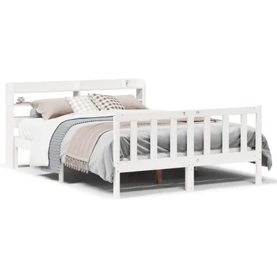 Produktbild von vidaXL Massivholzbett ohne Matratze Weiß 120x200 cm Kiefernholz