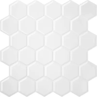 Produktbild von Bettizia Fliesenaufkleber 30x30cm Fliesen-Folie 10 Stück Deko selbstklebende Klebefliesen Weiß für Küche Bad Wohnzimmer Zimmer