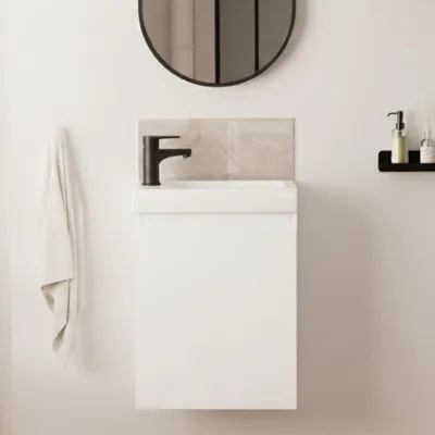 Produktbild von LISA schwarzer Waschbeckenschrank + Wasserhahn