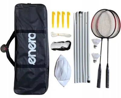 Productafbeelding van Badminton- en volleybalset 6-in-1 met draagtas