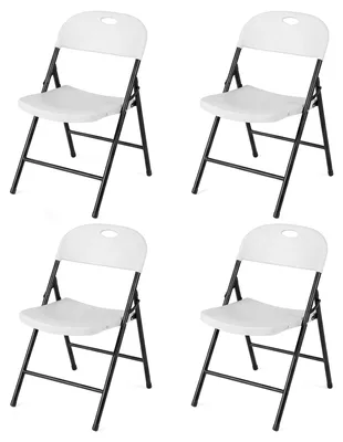 Immagine prodotto di Set di 4 sedie pieghevoli COSTWAY, ideali come sedie per ospiti, sedie da cucina, sedie da giardino resistenti alle intemperie, sedie pieghevoli per campeggio, adatte sia per interni che per esterni, con una capacità di carico di 150 kg
