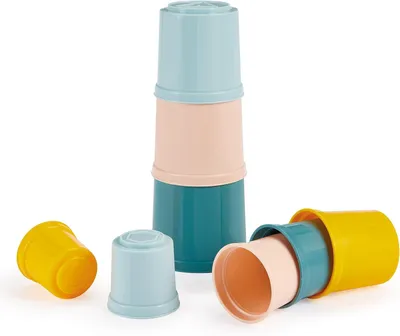 Immagine prodotto di Torre di bicchieri impilabili - Colori pastello - Sviluppo della motricità fine - Adatta a bambini e bambine dai 6 mesi (7600007911)