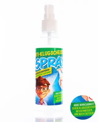 Produktbild von 100ml Anti Klugscheißer Spray – Der ultimative Gesprächs-Stopper! Für alle die immer alles besser wissen   / Geschenkidee, Geschenk für Freunde
