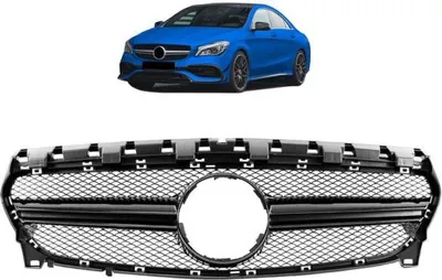 Obrázek produktu pro Sportovní mřížka chladiče v lesklé černé barvě, vhodná pro Mercedes C117, W117, CLA, Mopf + 45 AMG