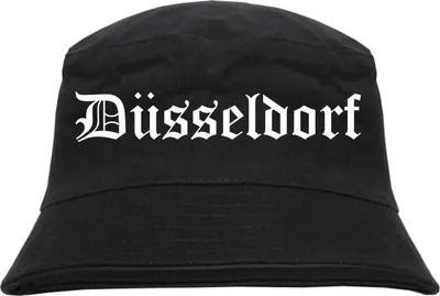 Produktbild von Düsseldorf Fischerhut - Altdeutsch - bedruckt - Bucket Hat Anglerhut Hut L/XL Schwarz