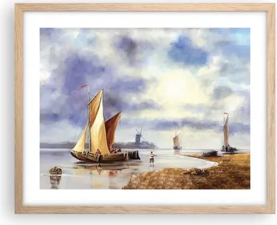 Produktbild von Gerahmtes Poster - Rahmen in heller Eiche - Fischer Schiff Fan - 50x40 cm - Wand Bild - Wanddeko - Wandbilder - Wandposter - Bilderrahmen - Bilder - Kunstdruck - Wandbild - P2NAA50x40-4318