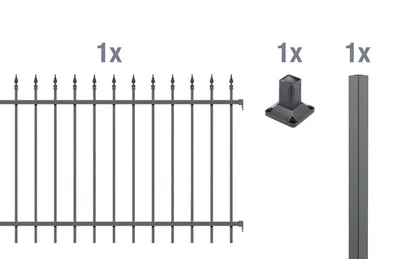 Immagine prodotto di Alberts 510404 Set di prolunghe per recinzione Chaussee, da avvitare, antracite, altezza 100 cm, lunghezza 2 m