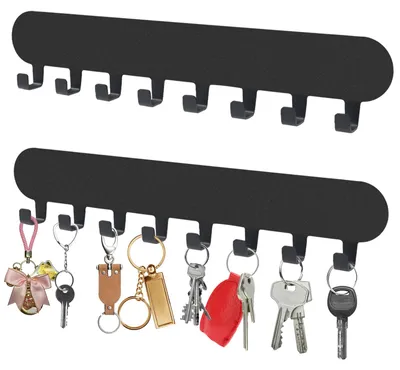 Produktbild von 2 Schlüsselbretter mit 8 Haken (schwarz)