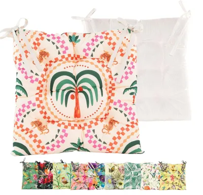 Produktbild von JACK Outdoor Motiv Stuhlkissen 38x38cm Lounge Kissen Auflage Wasserfest Sitzkissen Garten Lotus Effekt, Farbe:Palmengarten