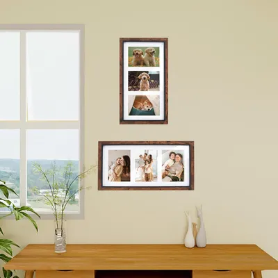 Produktbild von 10 x 15 Fotolijst für 3 Fotos, braun, Collage, Fotocollage, für Wandmontage und Tafeldisplay
