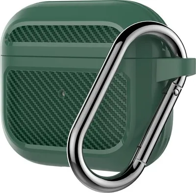 Produktbild von Mobigear Carbon  Apple AirPods 3 Hülle Flexibles Silikon - Grün