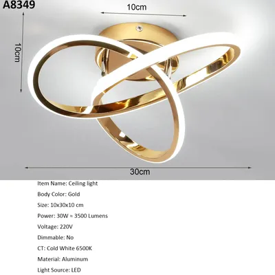 Produktbild von LED-Deckenleuchte - A8349 Deckenlampe - 22 W - Kaltweiß 6500 K - Aluminium - Nicht dimmbar - 220 V - Silber