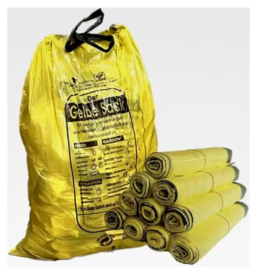 Produktbild von 130 Stück gelbe Wertstoff- und Recycling-Müllsäcke, 90 l