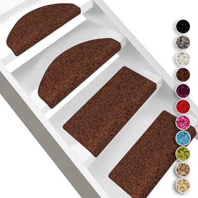 Produktbild von Shaggy Stufenmatten Sphinx Rechteckig 23,5 x 65 cm braun