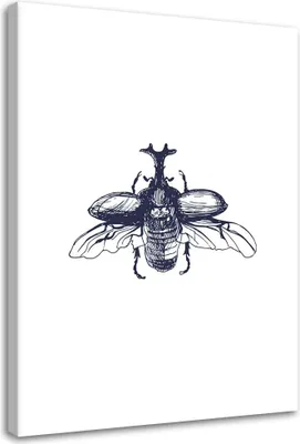 Produktbild von Leinwandbild fliegender käfer 40x60 cm Feeby grau wandbild bereit zum aufhängen