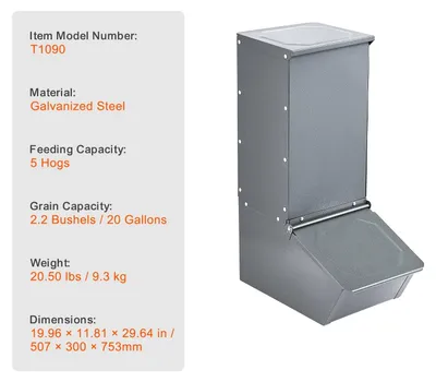 Produktbild von Schweinefuttertrog, verzinkter Stahl, platzsparendes Design, T1090