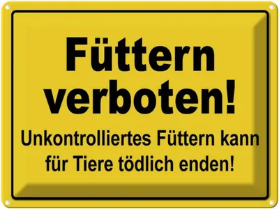Produktbild von vianmo Blechschild 30x40 cm Füttern verboten Tiere Warnschild Hinweisschild Sicherheit Vorsicht