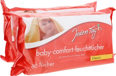 Produktbild von Jeden Tag Baby Feuchttücher Classic 2x 80 Tücher