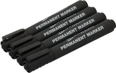 Zdjęcie produktu dla Marker permanentny czarny wodoodporny flamaster z okrągłą końcówką 4 szt