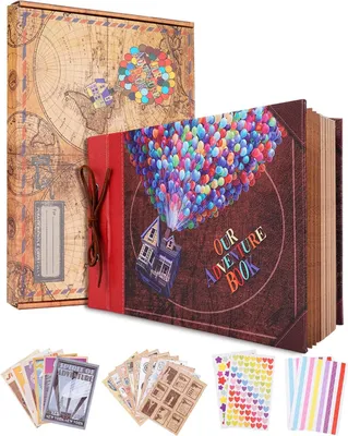 Produktbild von Abenteuerbuch Scrapbooking Album DIY Fotoalbum Gästebuch - Erinnerungsalbum Geburtstagsgeschenk