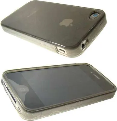 Immagine prodotto di caseroxx custodia protettiva in TPU compatibile con Apple iPhone 4, iPhone 4S, custodia in gomma per cellulare nero-trasparente