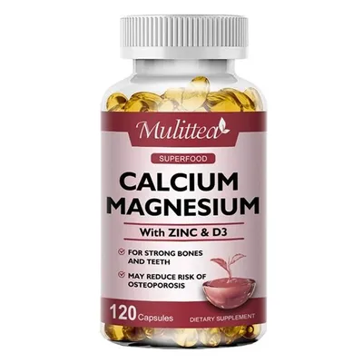Produktbild von Calcium Magnesium + Zinc & D3 (120 Kapseln) Nahrungsergänzungsmittel, Knochen, Gelenke, Muskeln, Zähne, Nerven