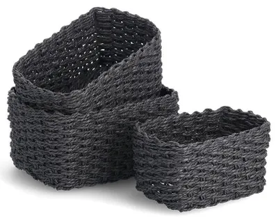 Obrázek produktu pro Úložné košíky, 3 kusy, černá barva