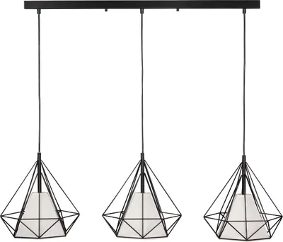 Zdjęcie produktu dla Lampa wisząca HIRA czarno-biała 3xE27x20W metal wym:140x28x100cm IP20 Polux