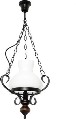 Immagine prodotto di Lampada a sospensione rustica vetro metallo vero legno E27 luce a sospensione casa di campagna sala da pranzo PETRONEL
