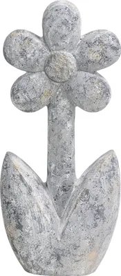Produktbild von Dehner Dekofigur Blume, Deko Objekt aus Magnesia, 51 x 23 x 14 cm, grau