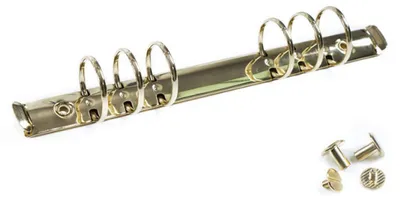 Produktbild von A5 Ringbindung 2 Stück, Goldfarbene Metallringe Mit 6 Löchern, 3 cm Durchmesser Für A5 Planer Und Notizbücher