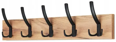 Produktbild von Furniteco Wandgarderobe mit 5 Haken Eiche Gold