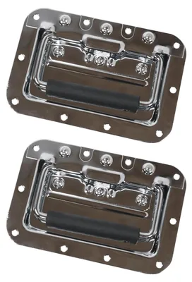 Gefederter Klappgriff mit Einbauschale im 2er Set von HMF in Silber