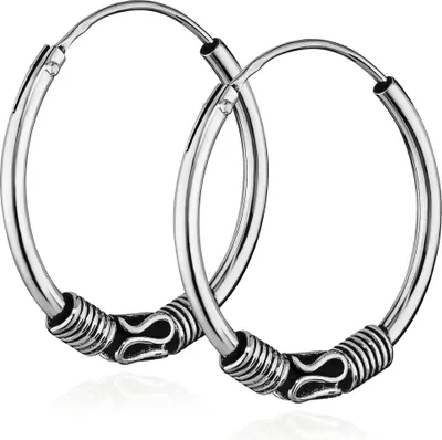Produktbild von Paar 925 Sterling Silber Keltische Celtic Gothic Creolen Massiv 20mm 7263