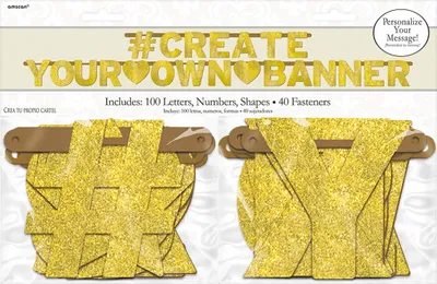 Produktbild von Amscan 120241, Fahnenbanner, Papier, Gold, 114 mm, 1 Stück(e)