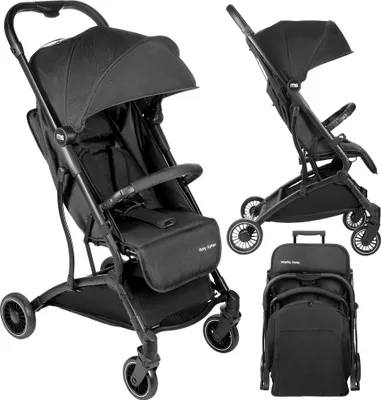 Produktbild von Faltbarer Kinderwagen mit Trolley-Funktion, leicht, ideal für unterwegs, schwarz