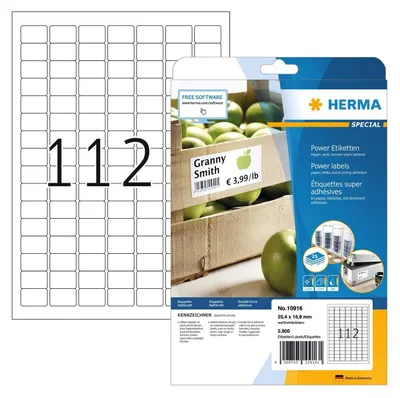 Obrázek produktu pro HERMA 10916, Bílá, Samolepicí štítek, A4, Papír, Laserová/inkoustová tiskárna, Permanentní
