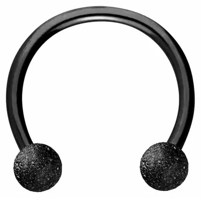 Produktbild von Ohrpiercing, Nasenpiercing, Septum Piercing Chirurgenstahl Hufeisenring DIAMANTOPTIK Schwarz Innendurchmesser: 10mm + Stabstärke: 1,2mm