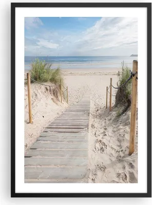 Produktbild von Gerahmtes Poster - Schwarzer Rahmen - Strand Düne Eintritt - 50x70 cm - Wand Bild - Wanddeko - Wandbilder - Kunstposter - Wandposter - Bilderrahmen - Bilder - Kunstdruck - Wandbild - P2BPA50x70-4188
