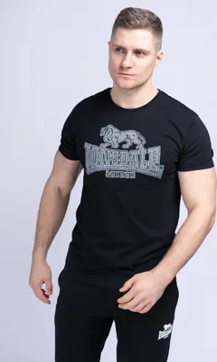 Produktbild von Herren T-Shirt normale Passform YETTINGTON Black/White/Grey L Lonsdale