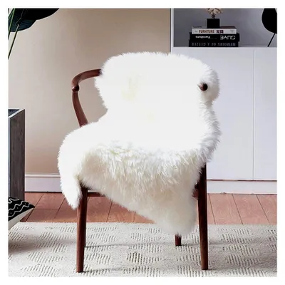 Produktbild von Kunstfell Teppich Lammfellimitat Dekofell Longhair (50 x 80 cm, Weiß)