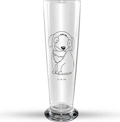 Produktbild von Mr. & Mrs. Panda Bierglas Hund Entspannen - Transparent - Geschenk, Liebe, Schwarzer, Trinkglas, Glasbecher, Bierbecher, Sprüche, Niedlich, Bier Glas, Süß, Glasbierglas