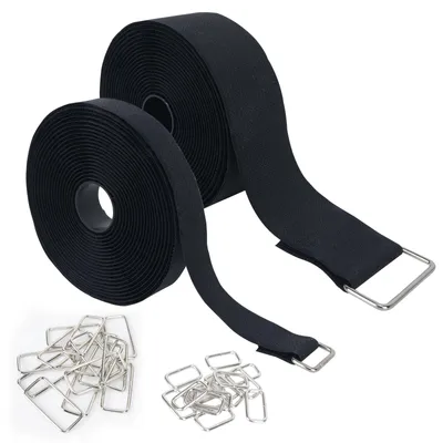 Klettband 2 Rollen 2 cm x 5 m + 5 cm x 5 m mit 30 Schnallen